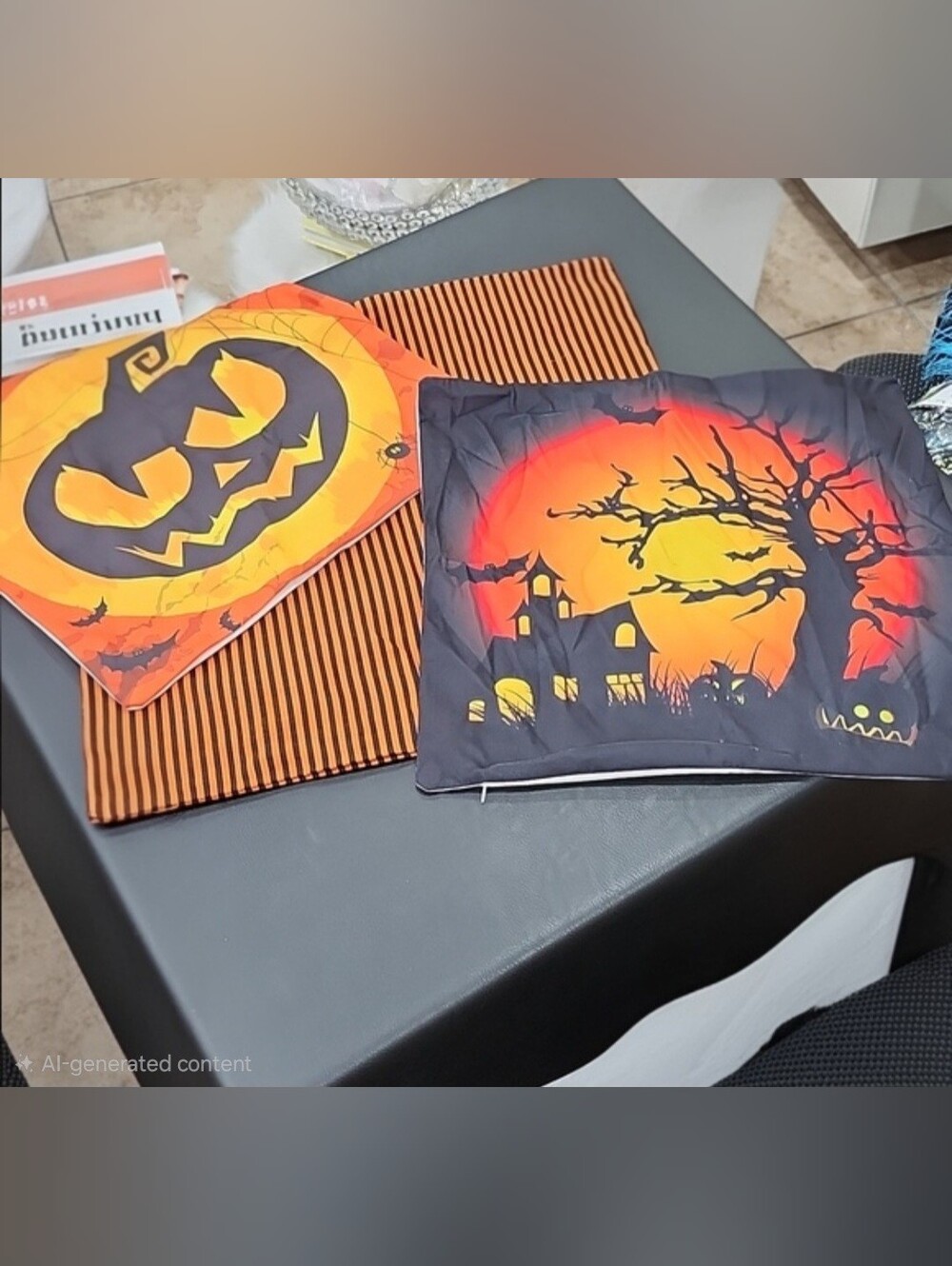 Halloween Pumpkin, Striped, & Haunted House Decorative Throw Pillow Covers